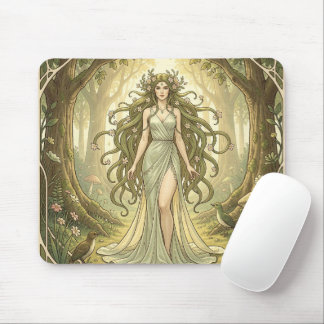 Mousepad Dama fantasia em uma floresta encantada