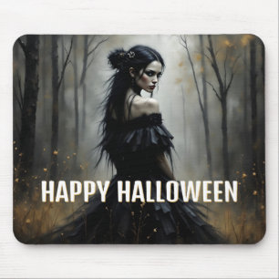 Mousepad Dama Mística na Floresta Escura de Halloween