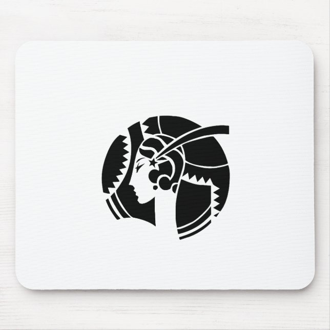Mousepad Dama Silhueta Art Déco | Geométrico Vintage (Frente)