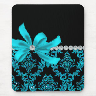 Mousepad Damasco do diamante (brilho da cerceta)