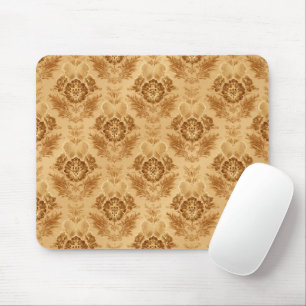 Mousepad Damasco Floral Ouro Macio