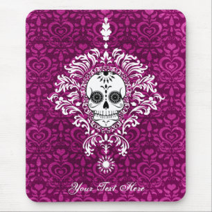 Mousepad Damasco inoperante - crânio feito sob encomenda