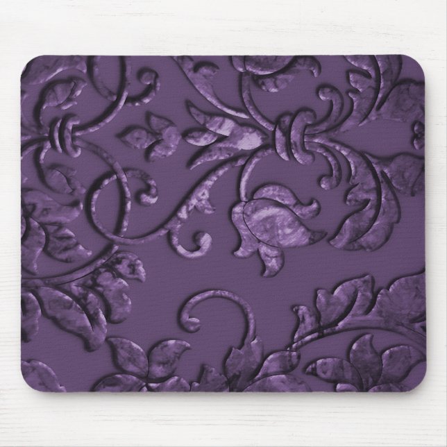 Mousepad Damasco Metálico Embutido, Roxo (Frente)