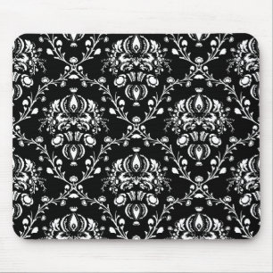 Mousepad Damasco preto e branco