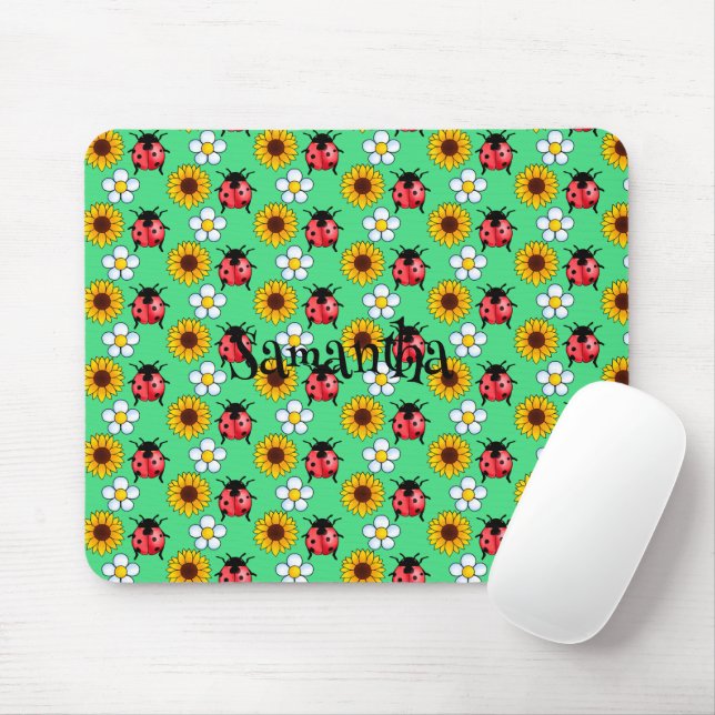 Mousepad Damasco Vermelho E Preto Com Flores (Com mouse)