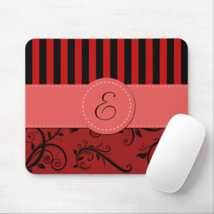 Mousepad Damasco Vermelho, Stripes Vermelhas, Stripes, Mono