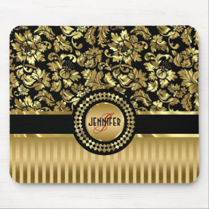 Mousepad Damascos Dourados e Metálicos e Stripes