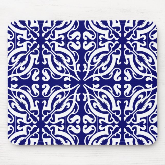 Mousepad DAMASK - Fundo Azul (Frente)