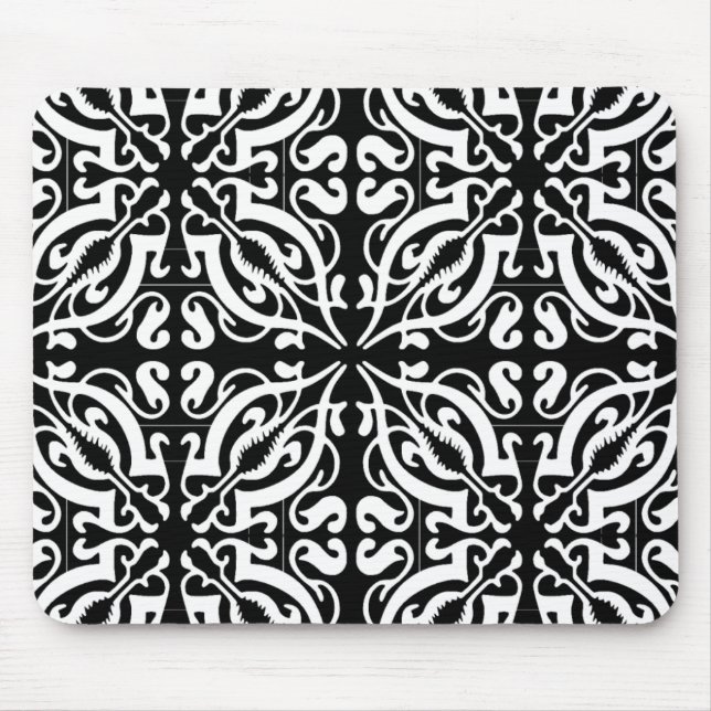 Mousepad DAMASK - Fundo preto (Frente)