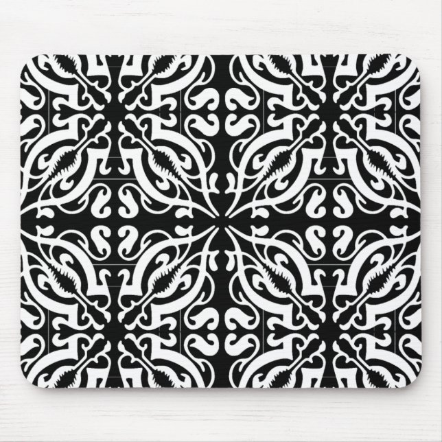 Mousepad Damask - fundo preto (Frente)
