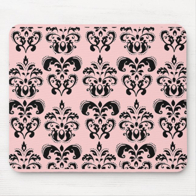 MOUSEPAD DAMASK PRETO E PINCO (Frente)