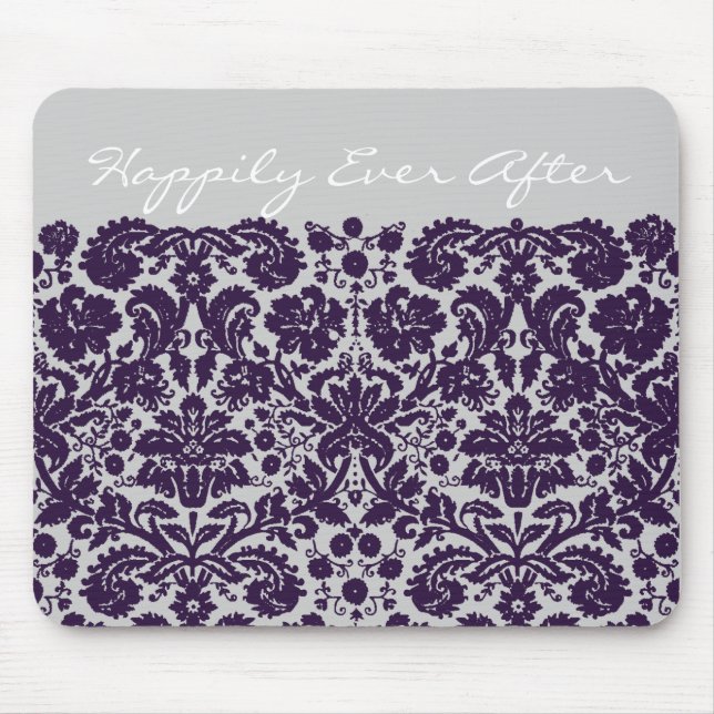 Mousepad Damask Purple Wedding (Frente)