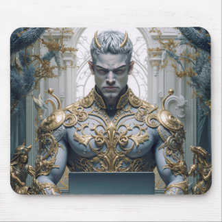 Mousepad Dämonischer Krieger am Laptop Fantasy