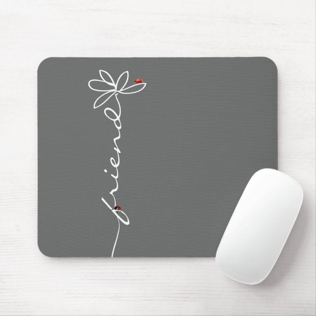 Mousepad Damybugs sobre Doddle Daisy na Cinza (Com mouse)