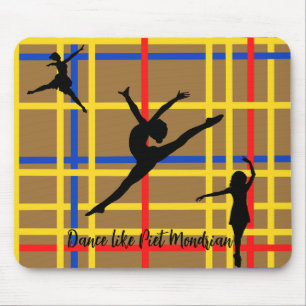 Mousepad Dança como Piet Mondrian Modern Art