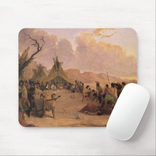Mousepad Dança da Medicina Indígena Americana Vintage por E