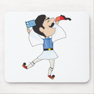 Mousepad Dança de Evzone do grego com bandeira