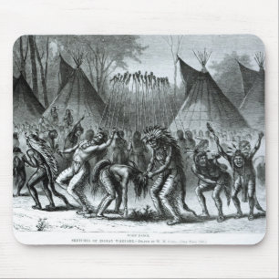 Mousepad Dança do escalpe 'dos esboços do indiano Warfare