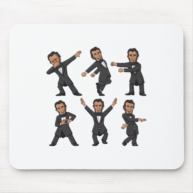 Mousepad Dançando Abraham Lincoln 4 De Julho Meninas Crianç (Frente)