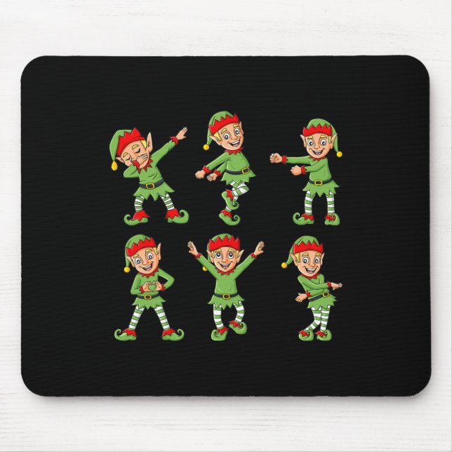 Mousepad Dançando Elf Dance Challenge Meninas Crianças Xmas (Frente)