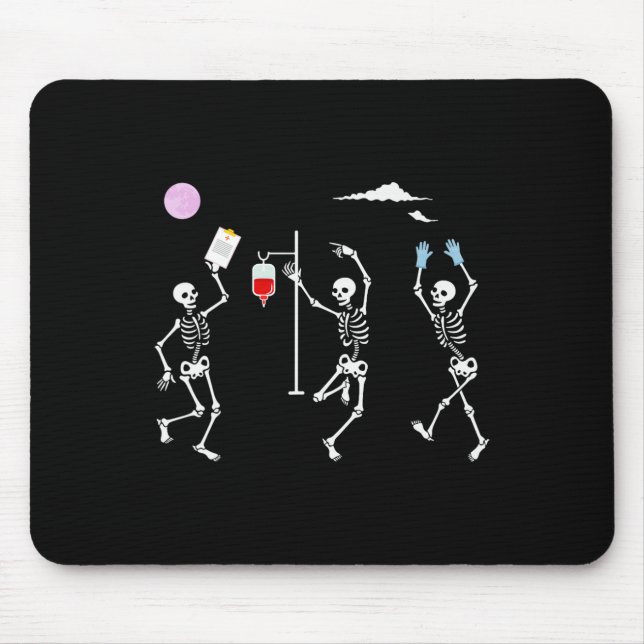 Mousepad Dançando Skeleton Enfermeira Engraçada Skeleton Ha (Frente)
