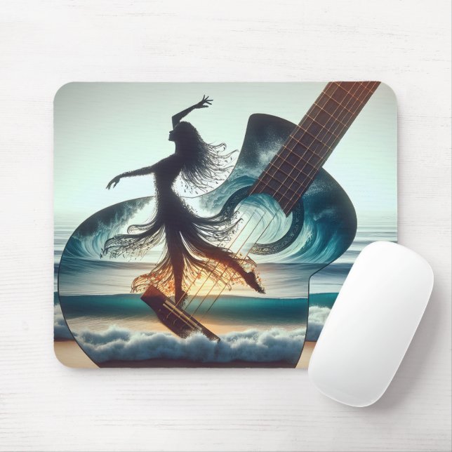 Mousepad Dançarina de Ondas em um Violão (Com mouse)