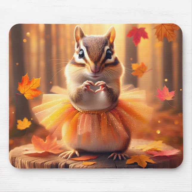 Mousepad Dançarino de Chipmunk do outono (Frente)