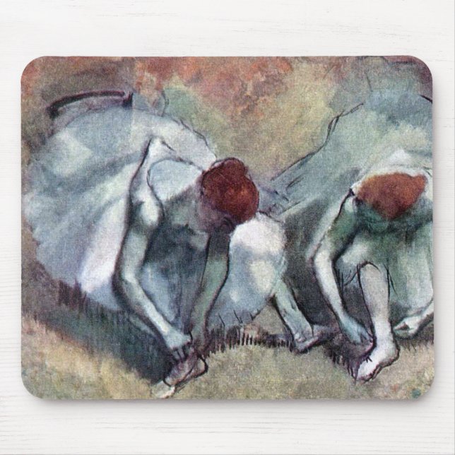 Mousepad Dançarinos Amarrando Seus Calçados, Edgar Degas (Frente)