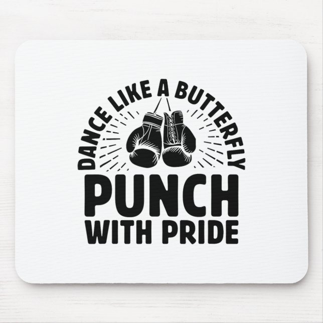 Mousepad Dance Like A Butterfly Punch Com Orgulho Boxer Esp (Frente)