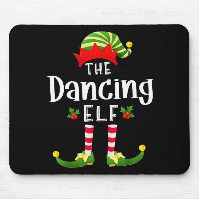 Mousepad Dancing Christmas Elf Matching Pajama X-mas Party  (Frente)