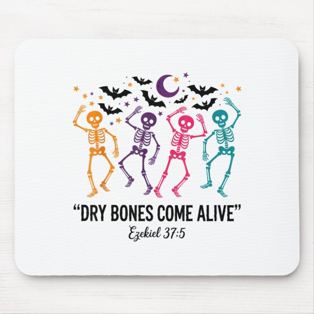 Mousepad Dancing Skeleton Dry Bones Come Alive Christian Ha (Frente)