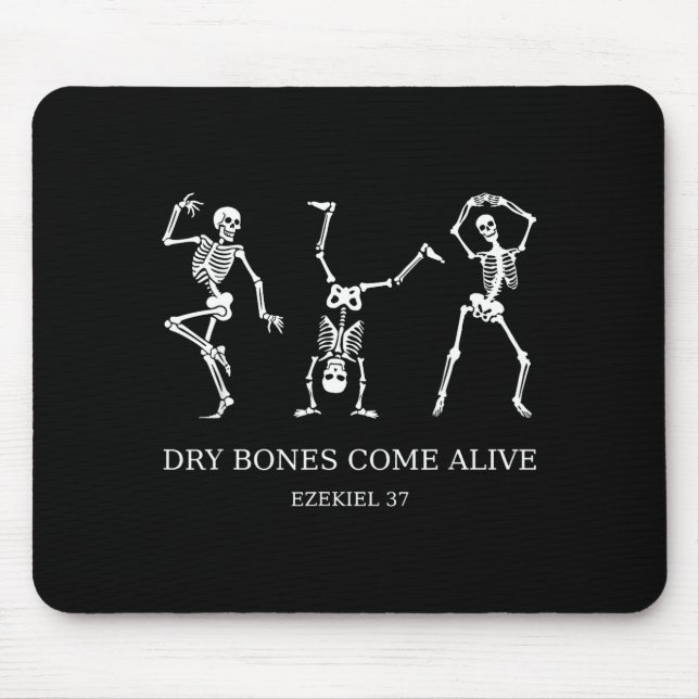 Mousepad Dancing Skeleton Dry Bones Come Alive Christian Ha (Frente)