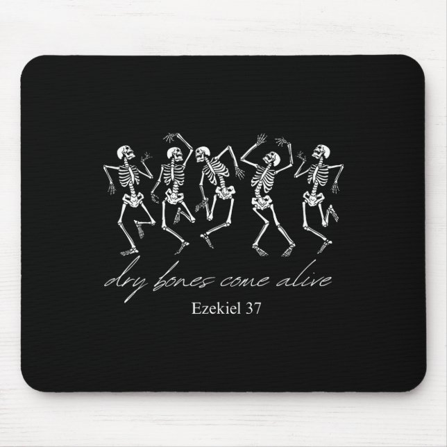 Mousepad Dancing Skeleton Dry Bones Come Alive Christian Ha (Frente)