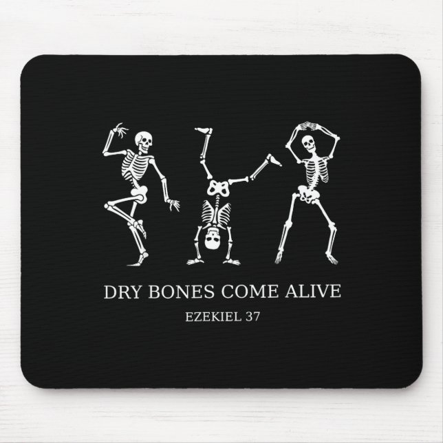 Mousepad Dancing Skeleton Dry Bones Come Alive Christian Ha (Frente)