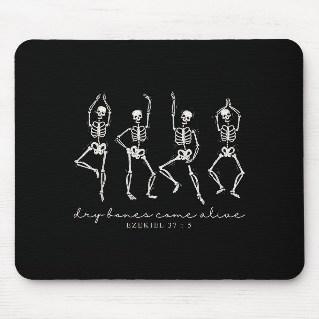 Mousepad Dancing Skeleton Dry Bones Come Alive Christian Ha (Frente)