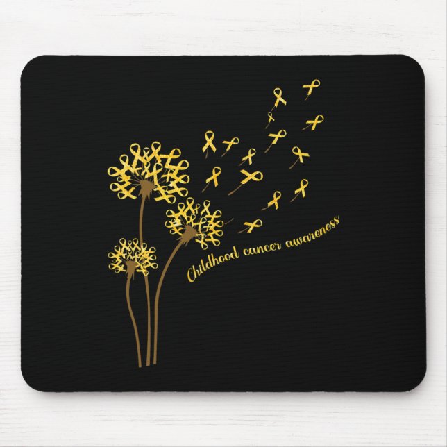 Mousepad Dandelion Flor Dourado R, "Conhecimento do Cancer  (Frente)
