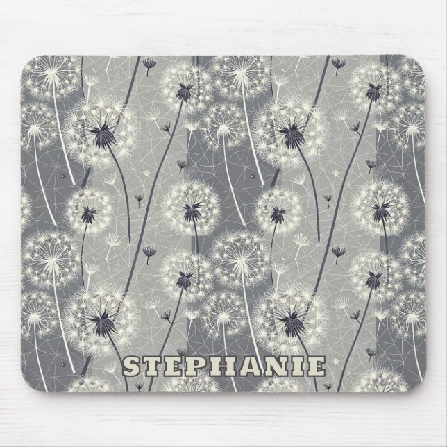 Mousepad Dandelion monocromático moderno (Frente)