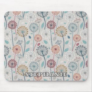 Mousepad Dandelion Whimsical - Vermelho, Amarelo, Branco e 
