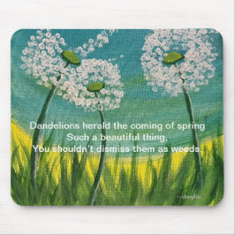 Mousepad Dandelions - arte original e poema