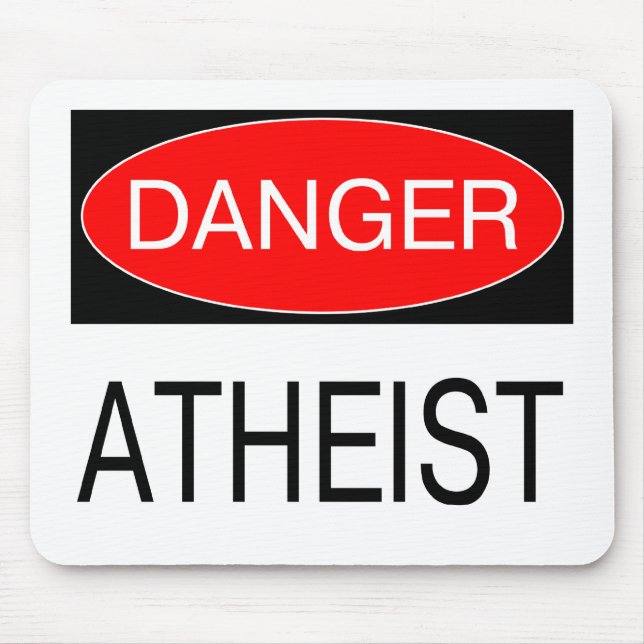 Mousepad Danger - Atheist Funny T-Shirt Mug Hat Apron Bag (Frente)