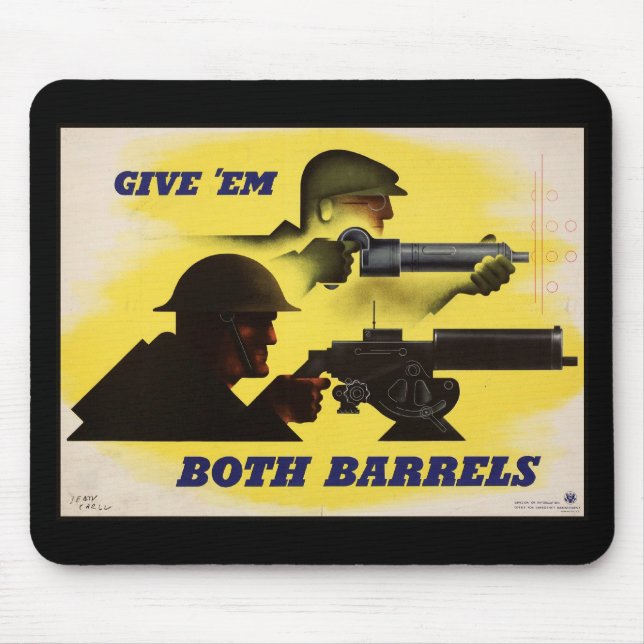 Mousepad Dar aos dois barris, militares e indústria um esfo (Frente)