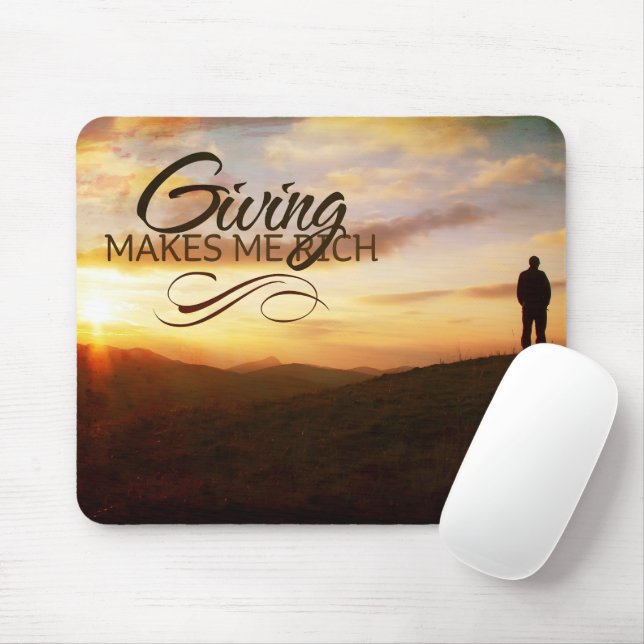 Mousepad "Dar me faz rico" Afirmação de Motivação (Com mouse)