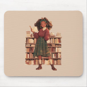 Mousepad Dark Academia Black Girl Library