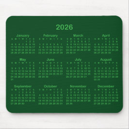 Mousepad Dark and Kelly Green 2026 Calendar