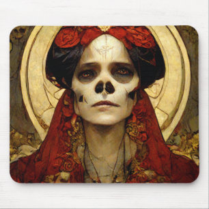 Mousepad Dark Fantasy Gothic Skull Mulher 3