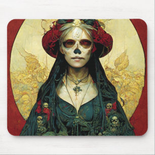 Mousepad Dark Fantasy Gothic Skull Woman