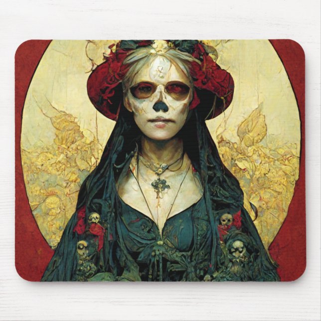 Mousepad Dark Fantasy Gothic Skull Woman (Frente)