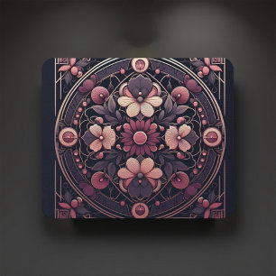 Mousepad Dark Romance Burgundy Art Deco Floral Summer