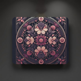 Mousepad Dark Romance Burgundy Art Deco Floral Summer