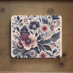 Mousepad Dark Romance Burgundy Art Deco Floral Summer